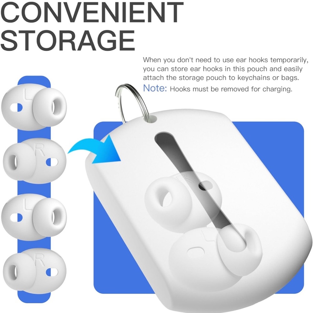 2 Pairs Ear Tips for AirPods Pro 3 Grip Silicone Earbuds Cover w/ storage pouch